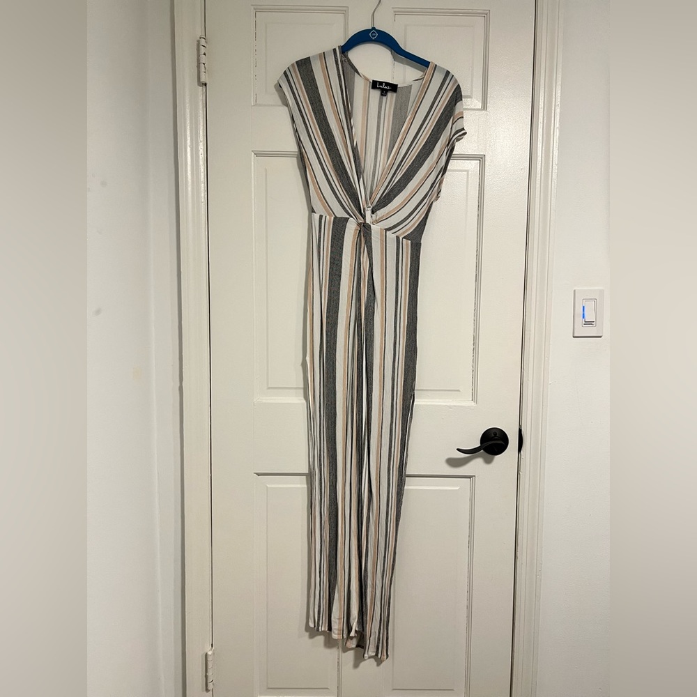 lulus STRIPED BATHING SUIT COVER UP